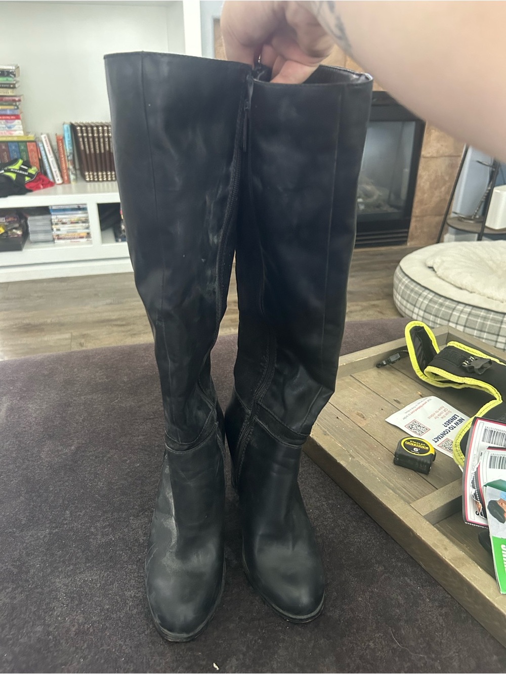 Nine West Black Knee-High Riding Boots
